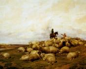 A shepherd With His Flock - 托马斯·辛德尼·库珀